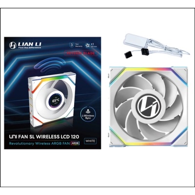 Кулер до корпусу Lian Li Uni Fan SL WIRELESS LCD Reverse, 120-1 (G99.12RSLLCD1W1W.00)