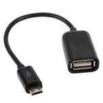 Дата кабель OTG USB 2.0 AF to Micro 5P 0.16m Lapara (LA-UAFM-OTG black)