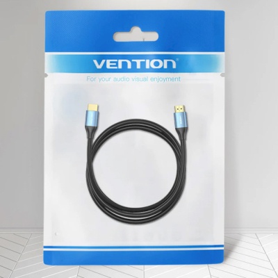 Кабель мультимедійний HDMI to HDMI 5.0m V2.0 4K 60Hz Aluminum Alloy Blue Vention (ALHSJ)