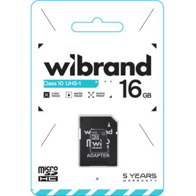 Карта пам'яті Wibrand 16GB microSD class 10 UHS-I (WICDHU1/16GB-A)