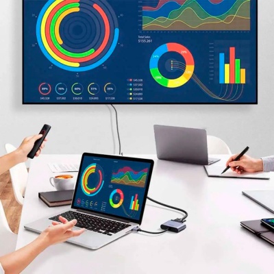 Перехідник USB 3.0 to HDMI + VGA CM449 gray UGREEN (20518)