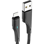 Дата кабель USB 2.0 AM to Lightning 0.25m 2.4A black Essager (EXCL-LSB01)