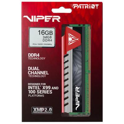 Модуль памяти для компьютера DDR4 16GB (2x8GB) 2400 MHz Viper Elite Red Patriot (PVE416G240C5KRD)