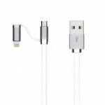 Дата кабель LDNIO LC84 iPhone 6/MicroUSB White 1m (48259)