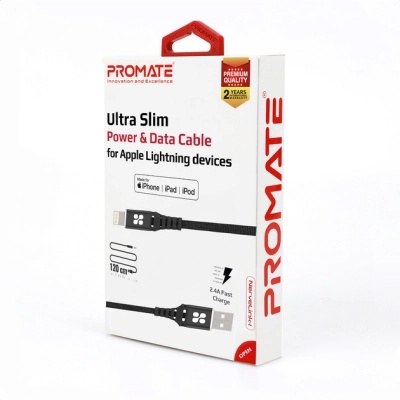 Дата кабель USB 2.0 AM to Lightning ervelink-i.black Promate (nervelink-i.black)