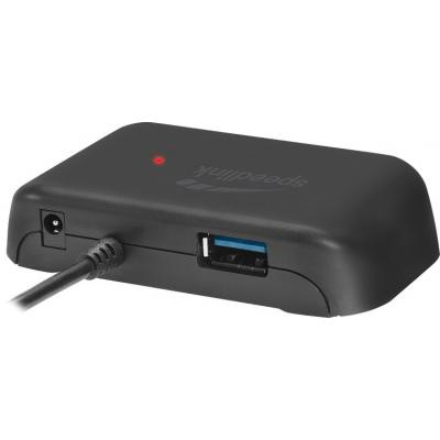 Концентратор Speedlink SNAPPY EVO USB Hub, 4-Port, USB 3.0, Passive, black (SL-140107-BK)