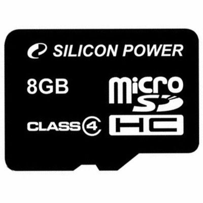 Карта памяти Silicon Power 8Gb microSDHC class 4 (SP008GBSTH004V10)