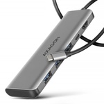 Концентратор AXAGON USB-C to 3xUSB-A + HDMI 5Gbps + PD 100W 1.0m grey (HMC-5H)
