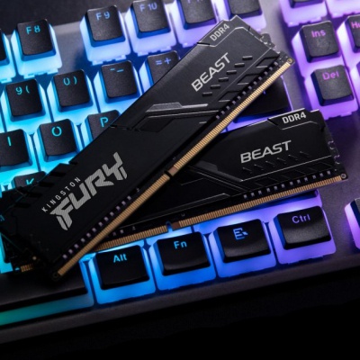 Модуль памяти для компьютера DDR4 128GB (2x32GB) 3600 MHz Beast Black Kingston Fury (ex.HyperX) (KF436C18BBK4/128)