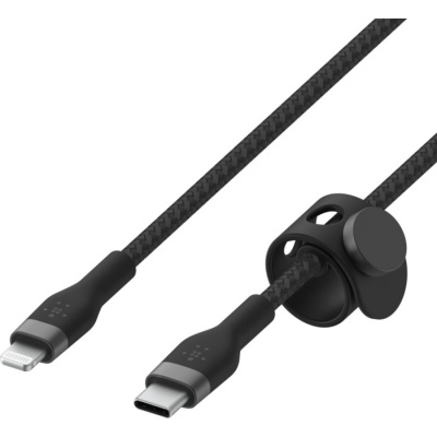 Дата кабель USB-С to Lightning 1.0m BRAIDED SILICONE black Belkin (CAA011BT1MBK)