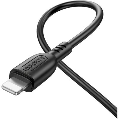 Дата кабель USB 2.0 AM to Lightning 1.0m 2.4A PVC BX91 black BOROFONE (6974443389883)