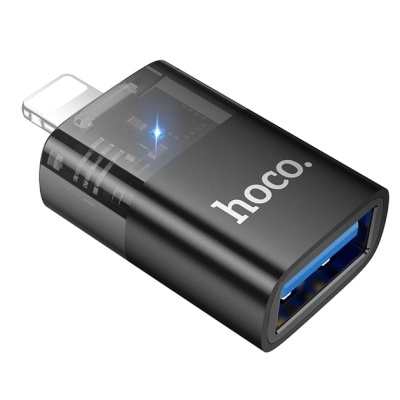 Перехідник OTG USB 3.0 AF to Lightning Black HOCO (6942007647151)