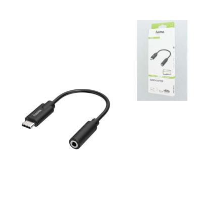 Кабель мультимедийный USB-C to 3.5 mm Jack Stereo Black Hama (00205282)