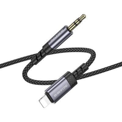 Кабель мультимедійний Lightning to 3.5mm M 1.0m grey BOROFONE (6941991118975)