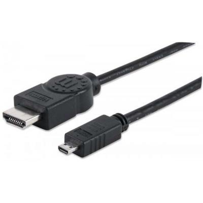 Кабель мультимедийный HDMI A to HDMI D (micro), 2.0m Manhattan (324427)