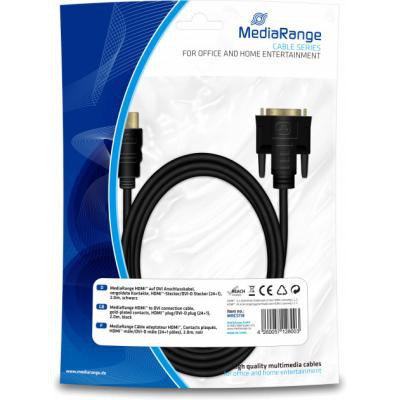 Кабель мультимедийный HDMI to DVI 24+1 2.0m MediaRange (MRCS118)