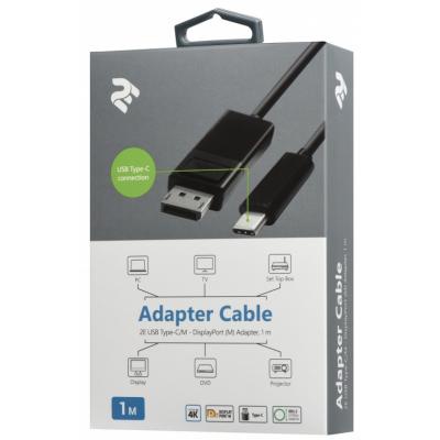 Кабель мультимедийный Type-C to DisplayPort (AM/AM), 1m, black 2E (2E-W1402)