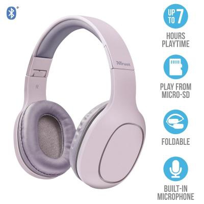 Наушники Trust Dona Wireless Over-Ear Mic Pink (22889)