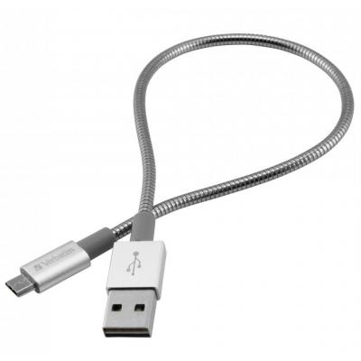 Дата кабель USB 2.0 AM to Micro 5P 0.3m silver Verbatim (48865)