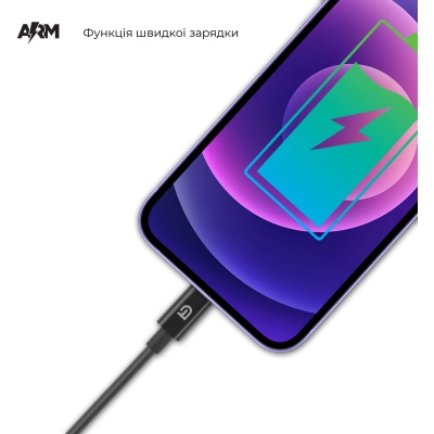 Дата кабель USB-C to Lightning 1.0m AMQGJ2B black Armorstandart (ARM64293)