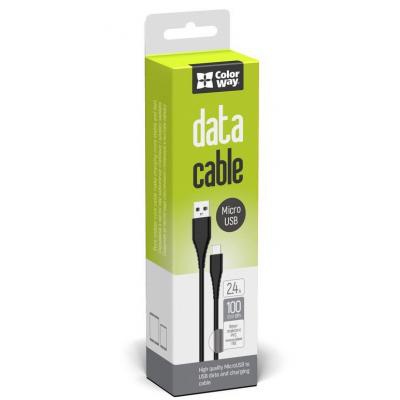Дата кабель ColorWay USB 2.0 AM to Micro 5P 1.0m black (CW-CBUM025-BK)