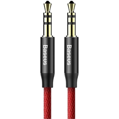 Кабель мультимедійний Jack 3.5mm Yiven M30 M/M 1.5m red-black Baseus (CAM30-C91)