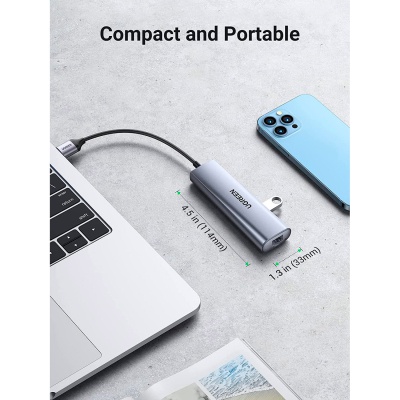 Концентратор Ugreen USB 3.0 to 3xUSB 3.0/RJ45/Micro USB CM266 Gray (60812)