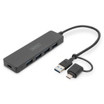 Концентратор Digitus USB-C + USB-A to 4xUSB-A 0.2m black (DA-70235)