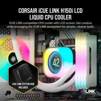 Система рідинного охолодження Corsair iCUE Link H150i LCD RGB (CW-9061008-WW)