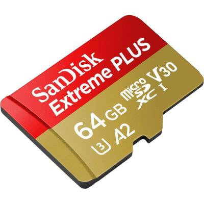 Карта памяти SANDISK 64GB microSDXC class 10 UHS-I U3 A2 Extreme Plus V30 (SDSQXBZ-064G-GN6MA)