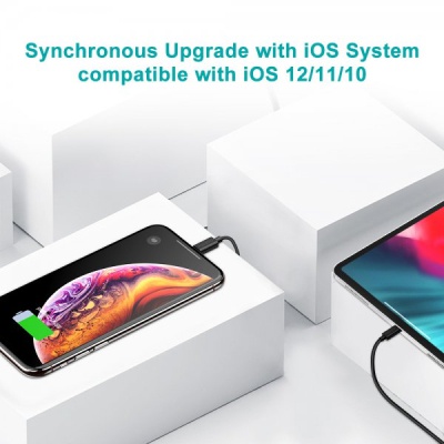 Дата кабель USB 2.0 AM to Lightning 1.2m 2.1A MFI Black Choetech (IP0026-BK)