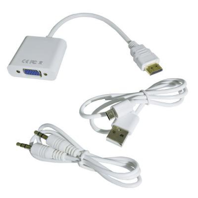 Переходник HDMI M to VGA F (с кабелями аудио и питания от USB) ST-Lab (U-990 white)