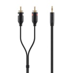 Кабель мультимедийный jack 3.5mm - M/RCA-Mx2, portable, 5m, black/gold Belkin (F3Y116BT5M)