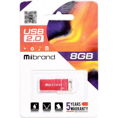 USB флеш накопичувач Mibrand 8GB Сhameleon Red USB 2.0 (MI2.0/CH8U6R)