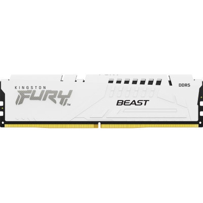 Модуль пам'яті для комп'ютера DDR5 32GB 5200 MHz FURY Beast White Kingston Fury (ex.HyperX) (KF552C40BW-32)