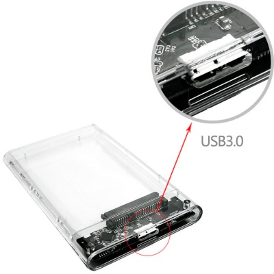 Кишеня зовнішня Dynamode 2.5' SATA HDD/SSD USB 3.0 Transparent (DM-CAD-25316)