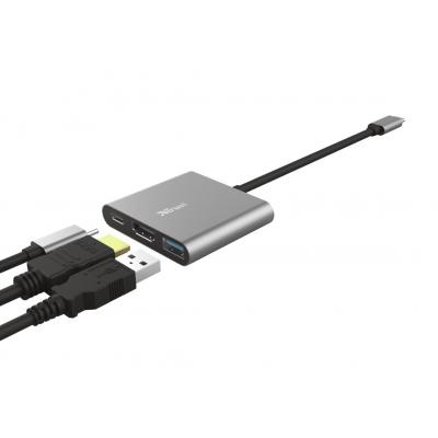 Концентратор Trust Dalyx 3-in-1 Multiport USB-C Adapter ALUMINIUM (23772_TRUST)