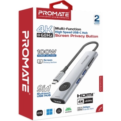 Концентратор Promate USB-C 9-in-1 Promate comandhub-lite (comandhub-lite)