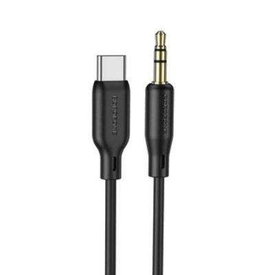 Кабель мультимедійний USB-C to 3.5mm M 1.0m silicone black BOROFONE (6941991101069)