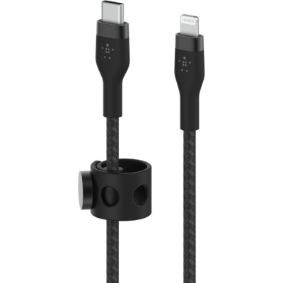 Дата кабель USB-С to Lightning 1.0m BRAIDED SILICONE black Belkin (CAA011BT1MBK)