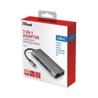 Концентратор Trust Dalyx Aluminium 7-in-1 USB-C Multi-port ALUMINIUM (23331_TRUST)