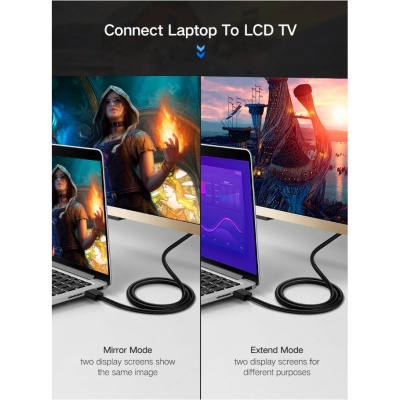 Кабель мультимедійний HDMI M to HDMI M 10.0m HD104 black UGREEN (10110)