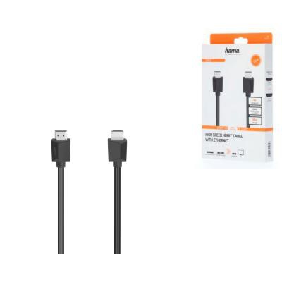 Кабель мультимедійний HDMI to HDMI 1.5m Black Ethernet 4K Hama (00205005)