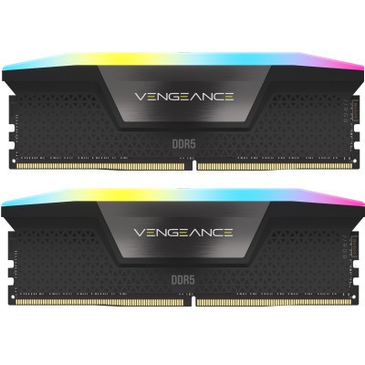 Модуль пам'яті для комп'ютера DDR5 96GB (2x48GB) 6600 MHz Vengeance RGB Black Corsair (CMH96GX5M2B6600C32)