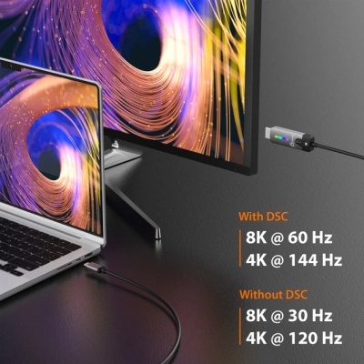 Кабель мультимедійний USB-C to HDMI M 1.8m 8K 60Hz LED RGB J5create (JCC157-N)