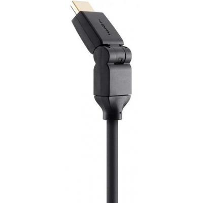 Кабель мультимедийный HDMI to HDMI 2.0m High Speed w/Ethernet 2м, 180 degree angle Belkin (F3Y026BT2M)