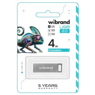 USB флеш накопичувач Wibrand 4GB Chameleon Silver USB 2.0 (WI2.0/CH4U6S)