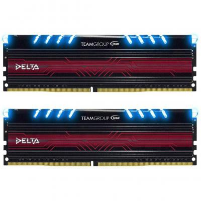 Модуль памяти для компьютера DDR4 16GB (2x8GB) 3000 MHz Delta Blue LED Team (TDTBD416G3000HC16CDC01)