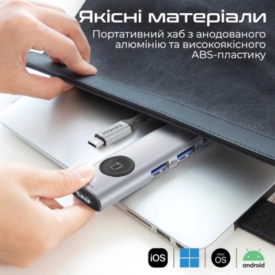 Концентратор Promate USB-C 9-in-1 Promate comandhub-lite (comandhub-lite)