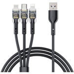 Дата кабель USB 2.0 AM to Lightning + Micro 5P + Type-C PD-B94th Black Proda (PD-B94th-BK)